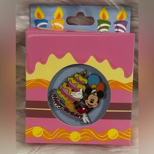 Disney Parks Pins Mickey Mouse Happy Birthday Cake & Balloons Gift Box Pin New